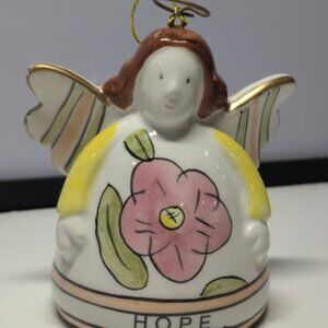 Angel Bell Messengers of Light HOPE Christmas Ornament - Ceramic